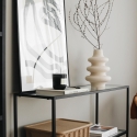 Moderne haltafel van metaal en glas met 3 planken 100x30x85cm Lola Voorraad