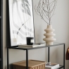 Moderne haltafel van metaal en glas met 3 planken 100x30x85cm Lola Voorraad