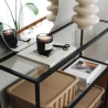 Moderne haltafel van metaal en glas met 3 planken 100x30x85cm Lola Keuze