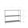Moderne haltafel van metaal en glas met 3 planken 100x30x85cm Lola 
