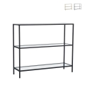 Moderne haltafel van metaal en glas met 3 planken 100x30x85cm Lola Aanbieding