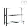 Moderne haltafel van metaal en glas met 3 planken 100x30x85cm Lola Aanbieding