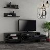 Moderne TV-meubel Gara 180 cm met deuren en 2 wandplanken Aanbod