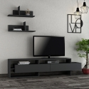 Moderne TV-meubel Gara 180 cm met deuren en 2 wandplanken Verkoop