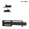 Moderne TV-meubel Gara 180 cm met deuren en 2 wandplanken Aanbieding