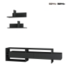 Moderne TV-meubel Gara 180 cm met deuren en 2 wandplanken Aanbieding