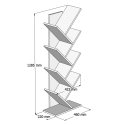 Moderne staande boekenkast h128cm met 7 schuine planken Hitty Model