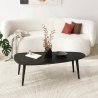 Moderne asymmetrische ovale salontafel van hout 115x50cm Sweet Aanbod