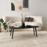 Moderne asymmetrische ovale salontafel van hout 115x50cm Sweet Korting