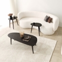 Moderne asymmetrische ovale salontafel van hout 115x50cm Sweet Kortingen