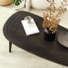Moderne asymmetrische ovale salontafel van hout 115x50cm Sweet Voorraad