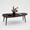 Moderne asymmetrische ovale salontafel van hout 115x50cm Sweet Keuze
