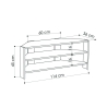 Hoekige mobiele tv-standaard met 3 planken 110x36cm Thales Karakteristieken