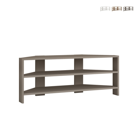 Hoekige mobiele tv-standaard met 3 planken 110x36cm Thales Aanbieding
