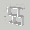 Bijzettafel boekenkast voor bank met planken 60x20cm Life 