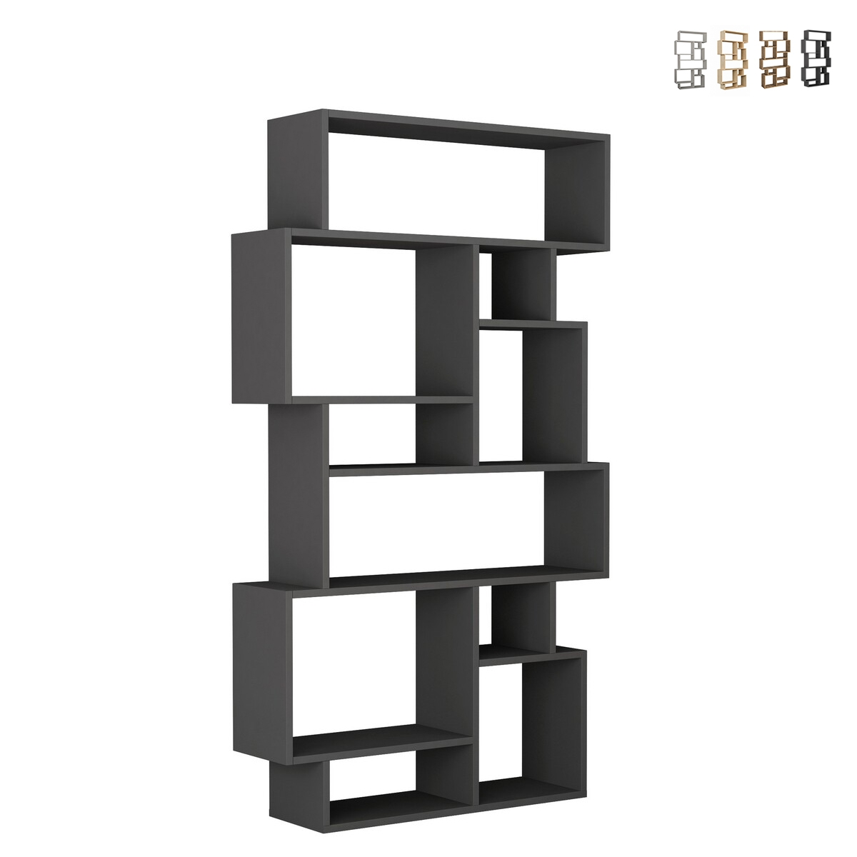 Moderne wandboekenkast met 10 vakken 96x25x168cm Karmato Aanbieding