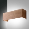 Moderne rechthoekige LED wandlamp in hout Badia-P Aanbod