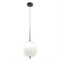 Klassieke hanglamp van geblazen glas Domizia-S Korting