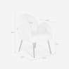 Fauteuil in witte bouclé stof en goudkleurig metaal Vivi Catalogus