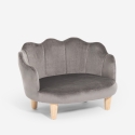 Schelpvormige fluwelen fauteuil en bank voor honden en katten Pally Model