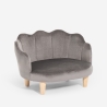 Schelpvormige fluwelen fauteuil en bank voor honden en katten Pally Model