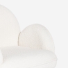 Fauteuil in witte bouclé stof en goudkleurig metaal Vivi Kortingen