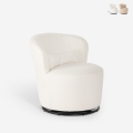 Moderne draaibare loungestoel in bouclé stof Yammy Aanbieding