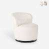 Moderne draaibare loungestoel in bouclé stof Yammy Aanbieding