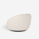 Design set met witte bouclé fauteuil en voetsteun poef Kuma Aanbod