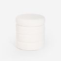 Design poef met opbergruimte in bouclé stof Mugi Kortingen