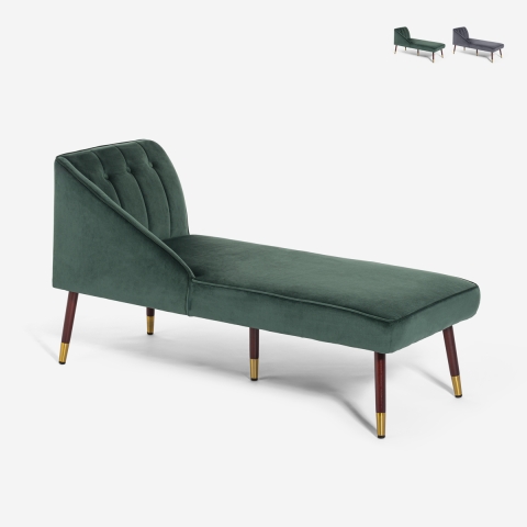 Vintage klassieke fluwelen chaise longue Agos Aanbieding