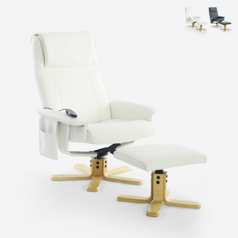 Ergonomische relaxfauteuil met massagefunctie, verwarming en voetensteun Myron Aanbieding