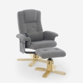 Ergonomische relaxfauteuil met massagesysteem, verwarming en voetsteun Nairo Aanbieding