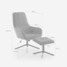 Ergonomische relaxfauteuil van grijze stof met voetensteun Asher Catalogus