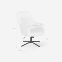 Fauteuil met voetenbank in witte bouclé stof Shiro Voorraad