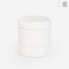 Design poef met opbergruimte in bouclé stof Mugi Aanbieding