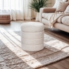 Design poef met opbergruimte in bouclé stof Mugi Aanbod