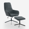 Ergonomische relaxfauteuil van grijze stof met voetensteun Asher Aanbod
