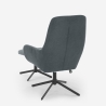Ergonomische relaxfauteuil van grijze stof met voetensteun Asher Korting