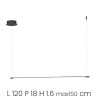 Hanglamp met LED-balk van metaal 120cm Genius L Kortingen