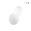 Betonnen wandlamp met glazen bol H20cm Rock Aanbod