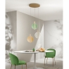 Hanglamp met 3 lampen in glas en meerkleurig metaal Juis XL Verkoop
