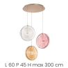 Hanglamp met 3 lichtpunten van glas en meerkleurig metaal Jokey XL Aanbod