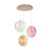 Hanglamp met 3 lichtpunten van glas en meerkleurig metaal Jokey XL Aanbieding
