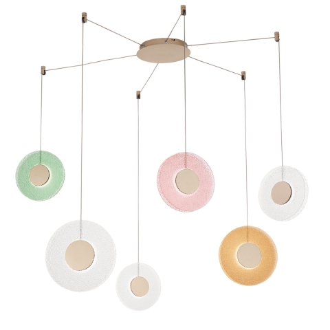 Hanglamp met 3 LED-lichten van glas en meerkleurig metaal Candy Spider Aanbieding