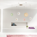 Hanglamp met 3 LED-lichten van glas en meerkleurig metaal Candy Spider Verkoop