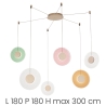 Hanglamp met 3 LED-lichten van glas en meerkleurig metaal Candy Spider Aanbod