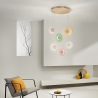 Hanglamp met 6 LED-lichten van glas en meerkleurig metaal Candy XXL Verkoop