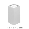 Rechthoekige plafondlamp van aluminium H12cm Aloa Model