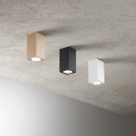 Rechthoekige plafondlamp van aluminium H12cm Aloa Korting